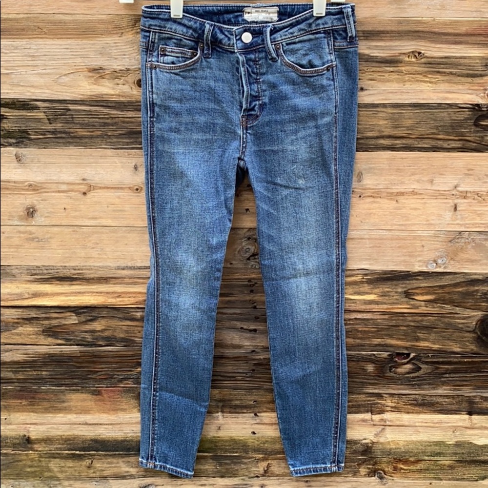 Free People | Peyton Mid Rise Skinny Jeans 25